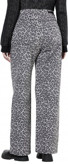 Ulla Popken Leopard Print Stretch Fit Jeans Beige - Farkut & Housut Isoissa Koissa – Plus Size - 