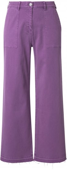 Ulla Popken Purple Fringed Hem Stretch Fit Jeans Lavender - Naisten farkut ja housut isot koot - 