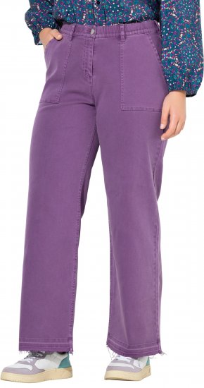 Ulla Popken Purple Fringed Hem Stretch Fit Jeans Lavender - Naisten farkut ja housut isot koot - 