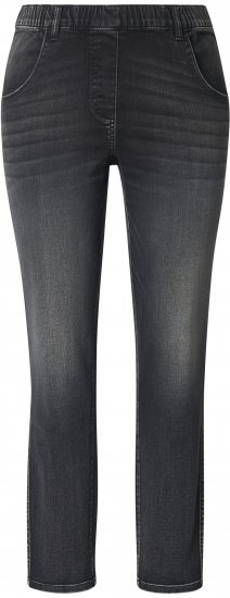 Ulla Popken Vintage Wash Jeggings Black - Naisten farkut ja housut isot koot - 