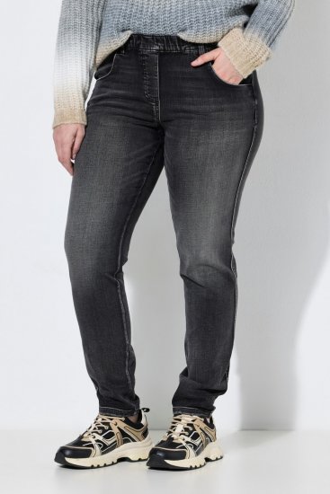 Ulla Popken Vintage Wash Jeggings Black - Leggingsit - Leggingsit isoissa koissa