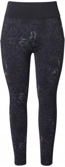 Ulla Popken Quick Drying Flower Print Leggings Black - Naisten farkut ja housut isot koot - 