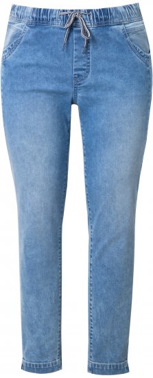 Ulla Popken Drawstring Jeggings Blue Denim - Naisten farkut ja housut isot koot - 