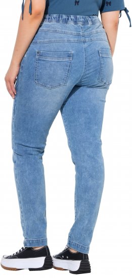 Ulla Popken Drawstring Jeggings Blue Denim - Naisten farkut ja housut isot koot - 