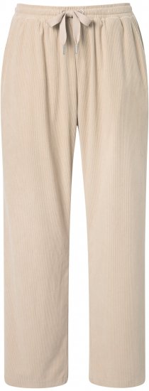 Ulla Popken Corduroy Elastic Waist Pants Brown - Naisten farkut ja housut isot koot - 