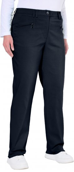 Ulla Popken Thermal Stretch Fit Mony Pants Navy Blue - Naisten farkut ja housut isot koot - 