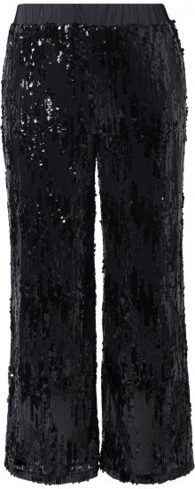 Ulla Popken Sequined Elastic Waist Pants Black - Naisten farkut ja housut isot koot - 