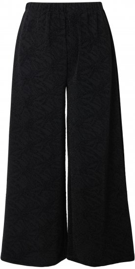 Ulla Popken Wide Leg Elastic Waist Glitter Pants Black - Naisten farkut ja housut isot koot - 