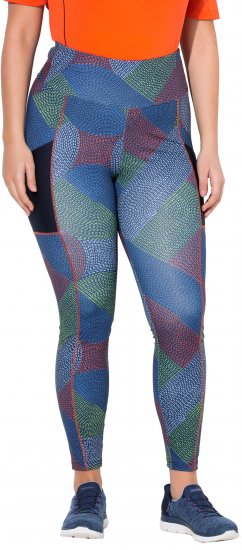 Ulla Popken Quick Drying Stitch Print Performance Leggings Grey - Naisten farkut ja housut isot koot - 