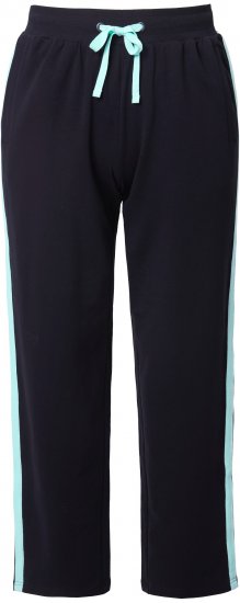 Ulla Popken Side Stripe Elastic Waist Joggers Black - Naisten farkut ja housut isot koot - 