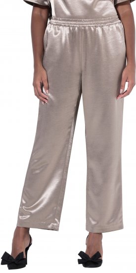 Ulla Popken Metallic Satin Elastic Waist Pants Orange - Naisten farkut ja housut isot koot - 