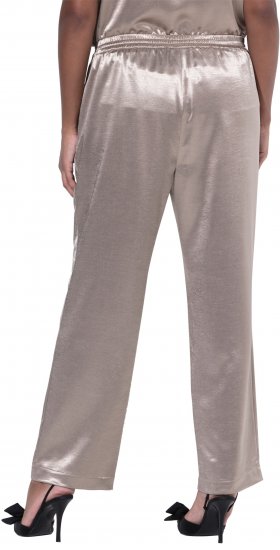 Ulla Popken Metallic Satin Elastic Waist Pants Orange - Naisten farkut ja housut isot koot - 
