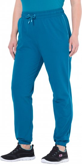 Ulla Popken Contrast Piping Joggers Blue - Naisten farkut ja housut isot koot - 