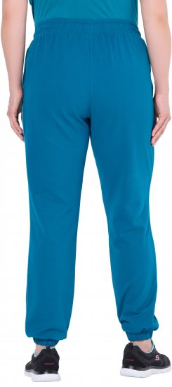 Ulla Popken Contrast Piping Joggers Blue - Naisten farkut ja housut isot koot - 