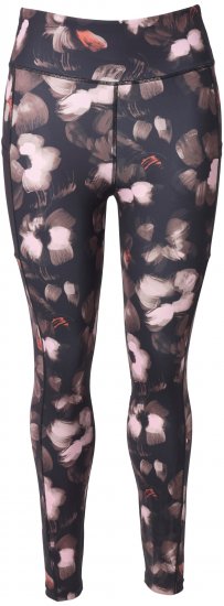 Ulla Popken Abstract Print Quick Dry Sports Leggings Black - Naisten farkut ja housut isot koot - 