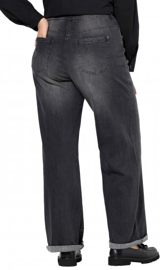Ulla Popken Rivet Studded Stretch Fit Jeans Black - Naisten farkut ja housut isot koot - 