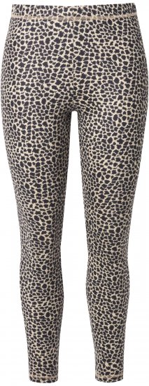 Ulla Popken Leopard Print Ski Leggings Black - Naisten farkut ja housut isot koot - 