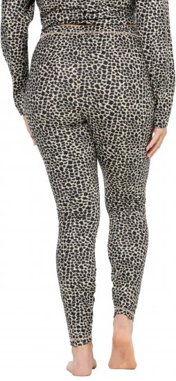 Ulla Popken Leopard Print Ski Leggings Black - Naisten farkut ja housut isot koot - 
