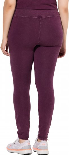 Ulla Popken Acid Wash Decorative Seam Leggings Purple - Naisten farkut ja housut isot koot - 