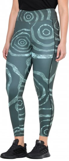 Ulla Popken Quick Drying Ripple Print Sport Leggings Black - Naisten farkut ja housut isot koot - 