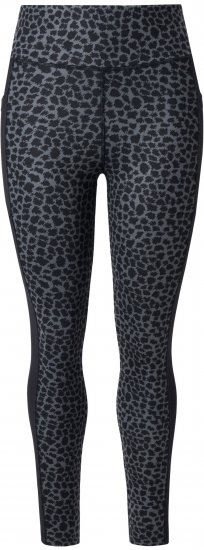 Ulla Popken Quick Drying Leopard Print Sport Leggings Black - Naisten farkut ja housut isot koot - 