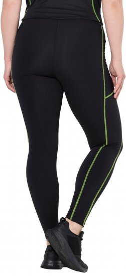Ulla Popken Neon Seam Quick Drying Performance Leggings Black - Naisten farkut ja housut isot koot - 