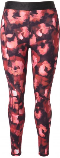Ulla Popken Abstract Flower Print Performance Leggings Red - Naisten farkut ja housut isot koot - 