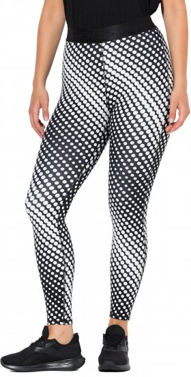 Ulla Popken Polka Dot Performance Leggings Black - Naisten farkut ja housut isot koot - 
