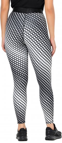 Ulla Popken Polka Dot Performance Leggings Black - Naisten farkut ja housut isot koot - 