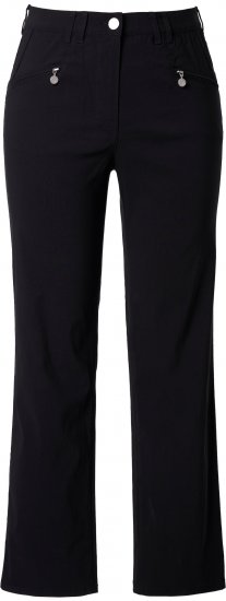 Ulla Popken Bengaline Elastic Waist Pants Black - Naisten farkut ja housut isot koot - 