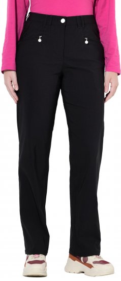 Ulla Popken Bengaline Elastic Waist Pants Black - Naisten farkut ja housut isot koot - 