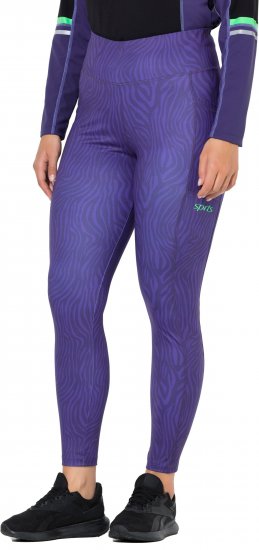Ulla Popken Neon Zebra Print Performance Leggings Purple - Naisten farkut ja housut isot koot - 