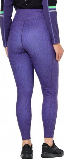 Ulla Popken Neon Zebra Print Performance Leggings Purple - Naisten farkut ja housut isot koot - 