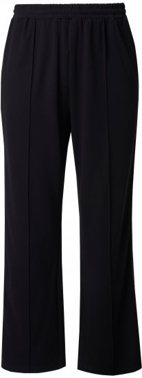 Ulla Popken Rose Wide Leg Stretch Waist Trousers Black - Naisten farkut ja housut isot koot - 