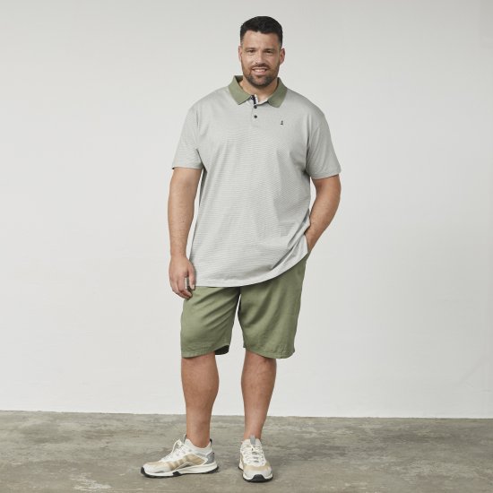 North Latitude 61136 Raidallinen Lankavärjätty Pikeepaita Oliivinvihreä - Pikeepaidat - Miesten isot pikeepaidat