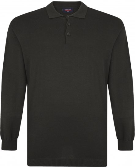 Espionage KW058 Knit Polo Jumper Black - Pikeepaidat - Miesten isot pikeepaidat