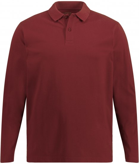 JP1880 Polo Shirt Long Sleeve Piqué Red - Pikeepaidat - Miesten isot pikeepaidat