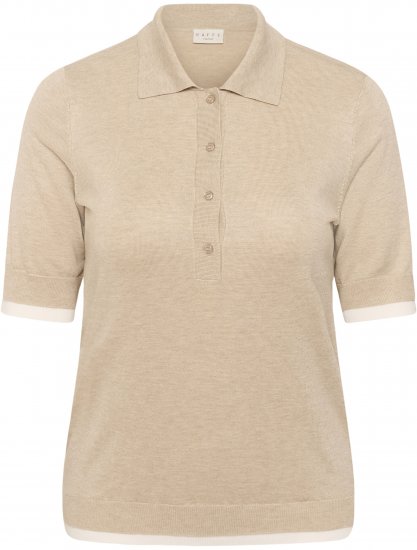 Kaffe Curve Lizzy Contrast Knitted Polo Feather Grey Melange - Pikeepaidat - 