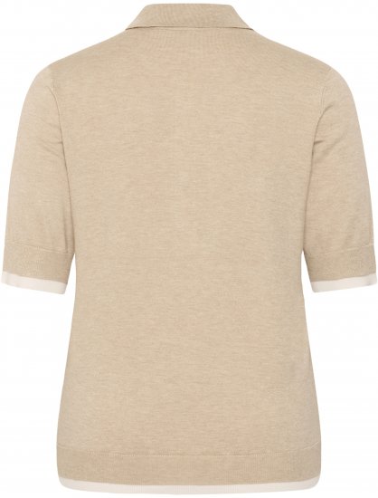 Kaffe Curve Lizzy Contrast Knitted Polo Feather Grey Melange - Pikeepaidat - 