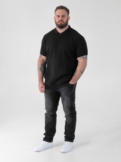 D555 Kennedy Cable Knitted Polo Black - Pikeepaidat - Miesten isot pikeepaidat