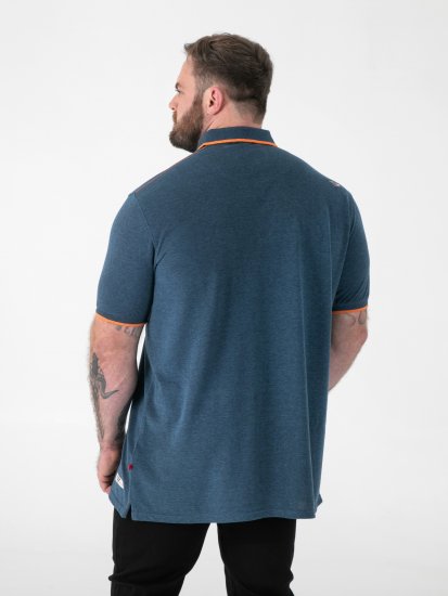 D555 Harvey Pique with Jacquard Collar & Cuffs Polo Teal - Pikeepaidat - Miesten isot pikeepaidat