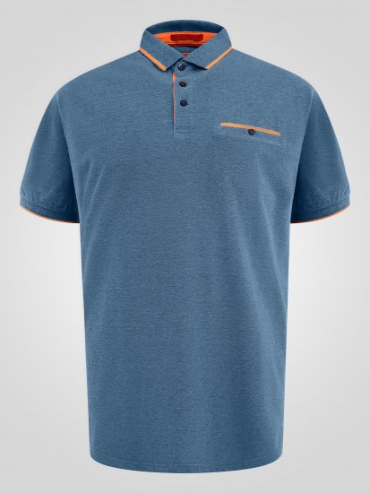 D555 Harvey Pique with Jacquard Collar & Cuffs Polo Teal - Pikeepaidat - Miesten isot pikeepaidat
