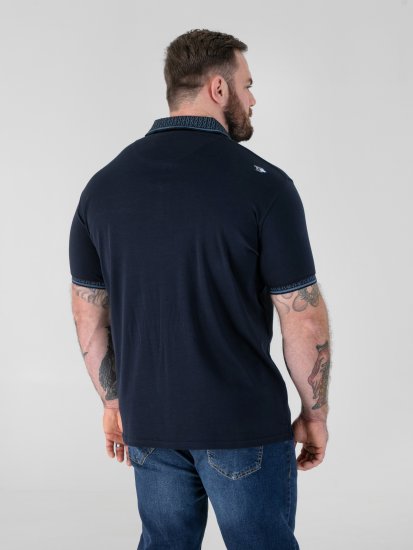 D555 Barret Interlock Jacquard Collar & Cuffs Polo Navy - Pikeepaidat - Miesten isot pikeepaidat