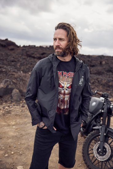JP1880 Iron Maiden Rain Jacket Black - Urheiluvaatteet & ulkoilu - Miesten urheiluvaatteet isot koot