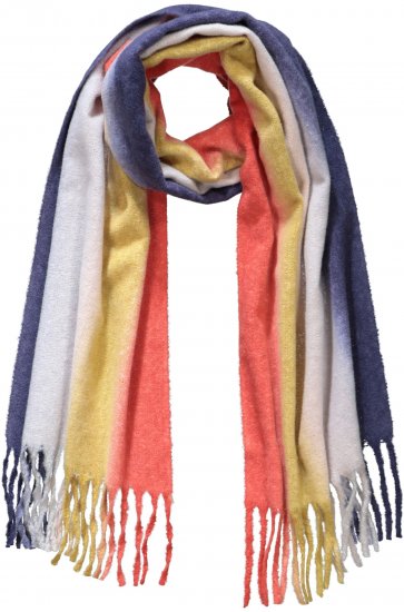 Ulla Popken Ombre Rainbow Stripe Scarf Night Blue - Naisten asusteet isot koot - 