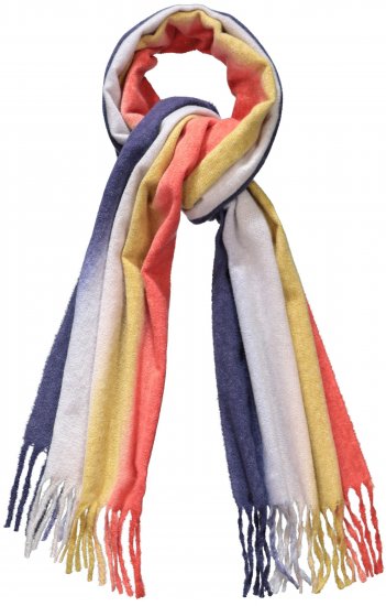 Ulla Popken Ombre Rainbow Stripe Scarf Night Blue - Naisten asusteet isot koot - 