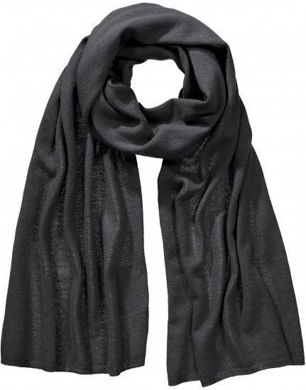 Ulla Popken Virgin Wool Cashmere Mix Scarf Black - Naisten asusteet isot koot - 