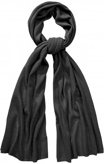 Ulla Popken Virgin Wool Cashmere Mix Scarf Black - Naisten asusteet isot koot - 