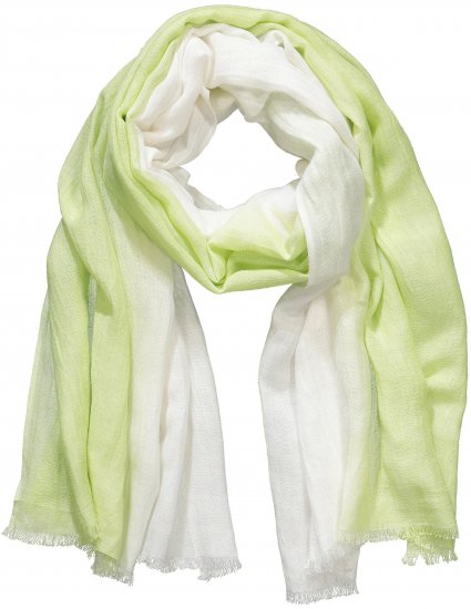 Ulla Popken Ombre Linen Blend Scarf Lime Green - Asusteet - 