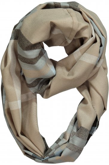 Ulla Popken Plaid Infinity Scarf Brown - Asusteet - 